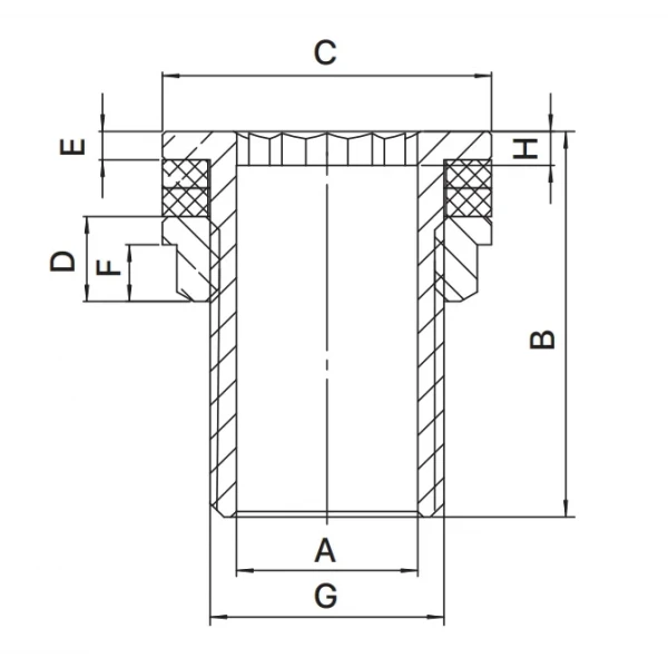 Врезка в бак с контргайкой Europroduct EP.0430 -1" (латунная) (EP6188)