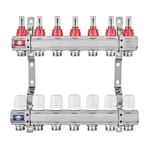 Коллекторный блок с расходомерами EUROPRODUCT EP.B3110-07-1 «x7 (корп. латунь) (EP6195)