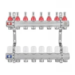 Коллекторный блок с расходомерами EUROPRODUCT EP.B3110-08-1 «x8 (корп. латунь) (EP6196)