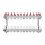 Коллекторный блок с расходомерами EUROPRODUCT EP.B3110-12-1 «x12 (корп. латунь) (EP6200)