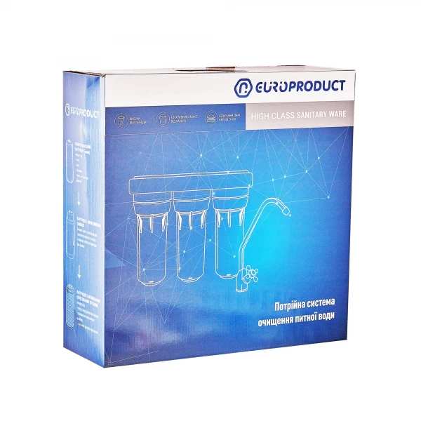 Система очистки питьевой воды Europroduct EPV-70 3 степени (ППР5+смягчение+спрессованный уголь) (EP6220)