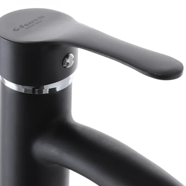 Смеситель для умывальника G-Ferro LAura-001 Черный (без подводки) (GF1301)