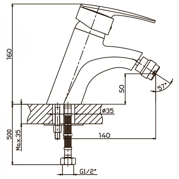 Смеситель для биде Haiba Agat 002 (HB0003)