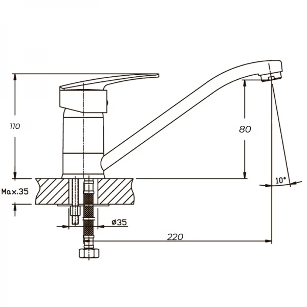Смеситель для кухни Haiba Agat 004 (HB0004)