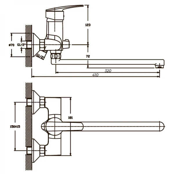 Смеситель для ванны Haiba Agat 006 (HB0006)