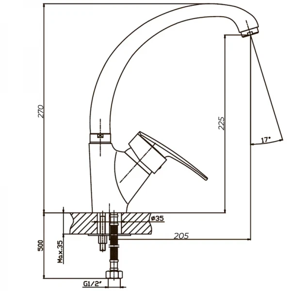Смеситель для кухни Haiba Agat 777 (HB0011)