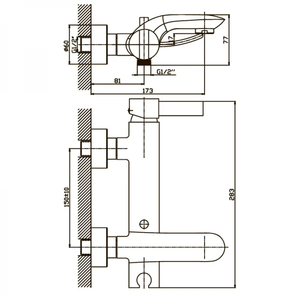 Смеситель для ванны Haiba Alaska 009 (HB0015)
