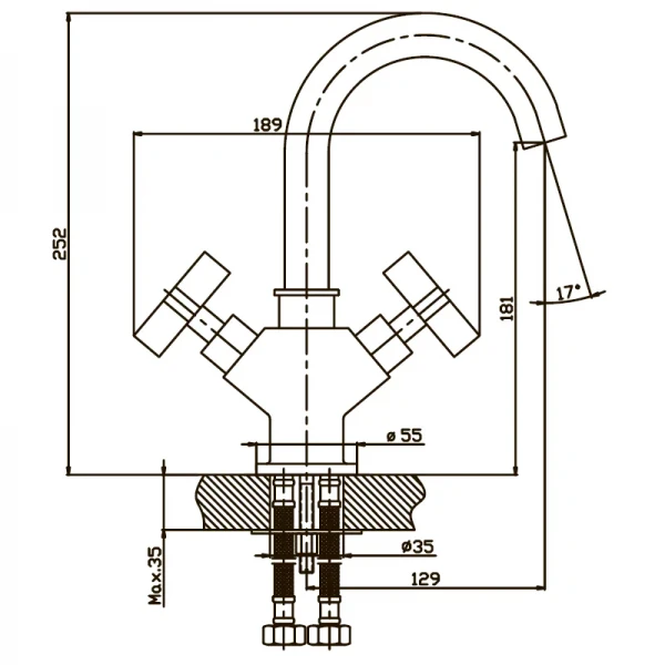Смеситель для умывальника Haiba Bergus 001 (HB0019)