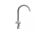 Змішувач для кухні Haiba Bergus 011 латунний хром двовентильний з високим поворотним виливом HB0024 (HB0024)