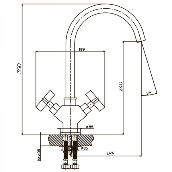 Смеситель для кухни Haiba Bergus 011 (HB0024)