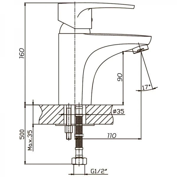 Смеситель для умывальника Haiba Ceba 001 (HB0025)