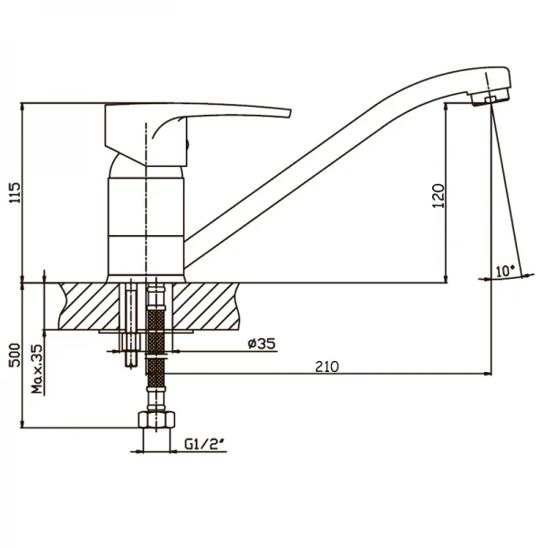 Смеситель для кухни Haiba Ceba 004 (HB0028)