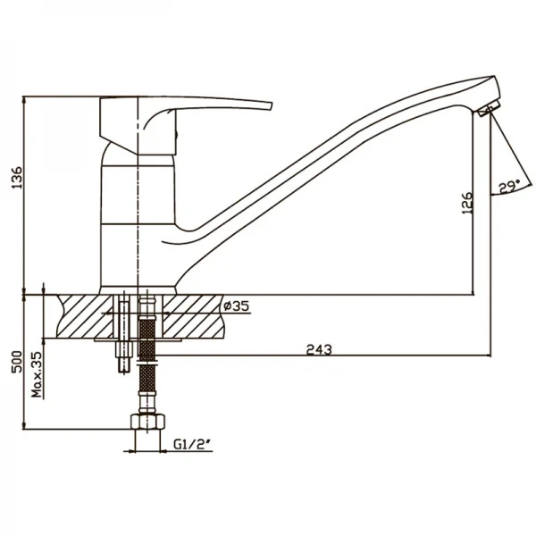 Смеситель для кухни Haiba Ceba 012 (HB0033)
