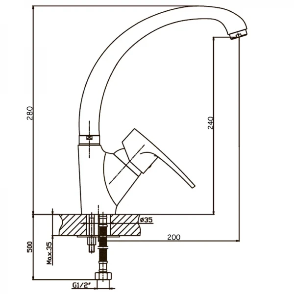 Смеситель для кухни Haiba Ceba 777 (HB0037)