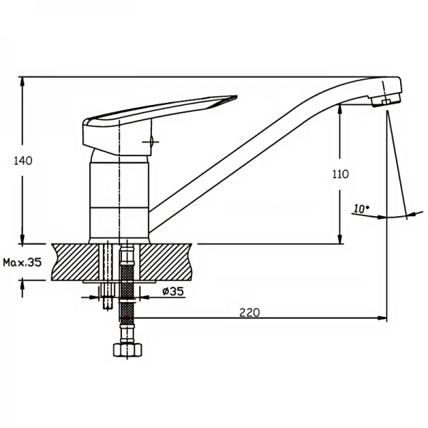 Смеситель для кухни Haiba Disk 004 (HB0052)