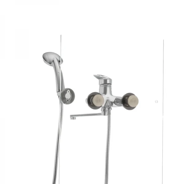 Змішувач для ванни Haiba Disk 006 латунний хромований з довгим поворотним виливом (HB0054)