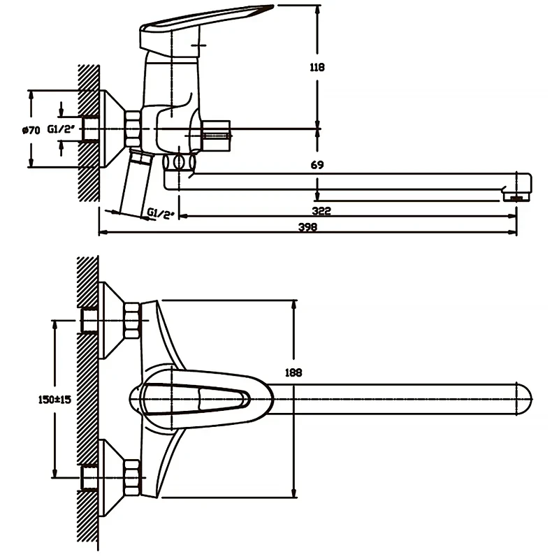 Смеситель для ванны Haiba Disk 006 (HB0054)