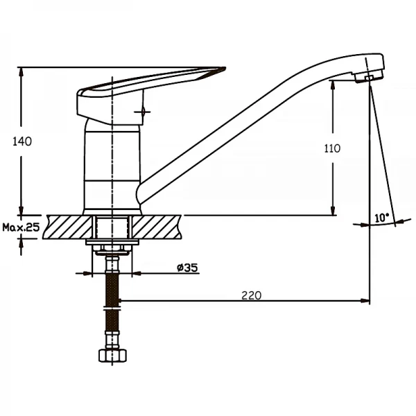 Смеситель для кухни Haiba Disk 555 (HB0057)