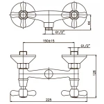 Змішувач для душу Haiba Dominox 003 латунний хромований двохвентильний (HB0060)