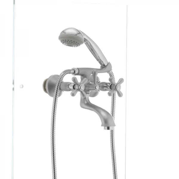 Змішувач для ванни Haiba Dominox 142 латунний сатиновий двохвентильний (HB0066)