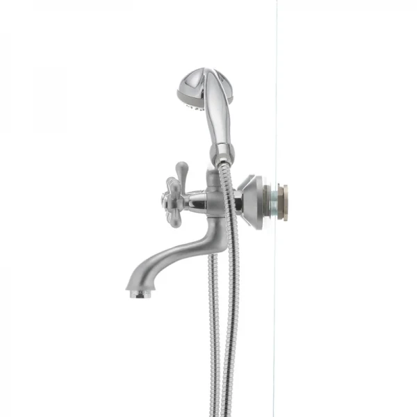 Змішувач для ванни Haiba Dominox 142 латунний сатиновий двохвентильний (HB0066)
