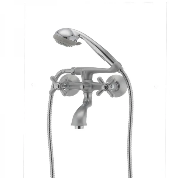 Змішувач для ванни Haiba Dominox 142 латунний сатиновий двохвентильний (HB0066)