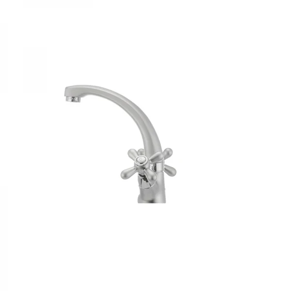 Змішувач для умивальника Haiba Dominox 272 латунний сатиновий двохвентильний (HB0079)