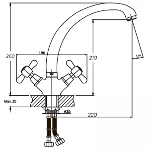 Змішувач для кухні Haiba Dominox 273 (HB0085)