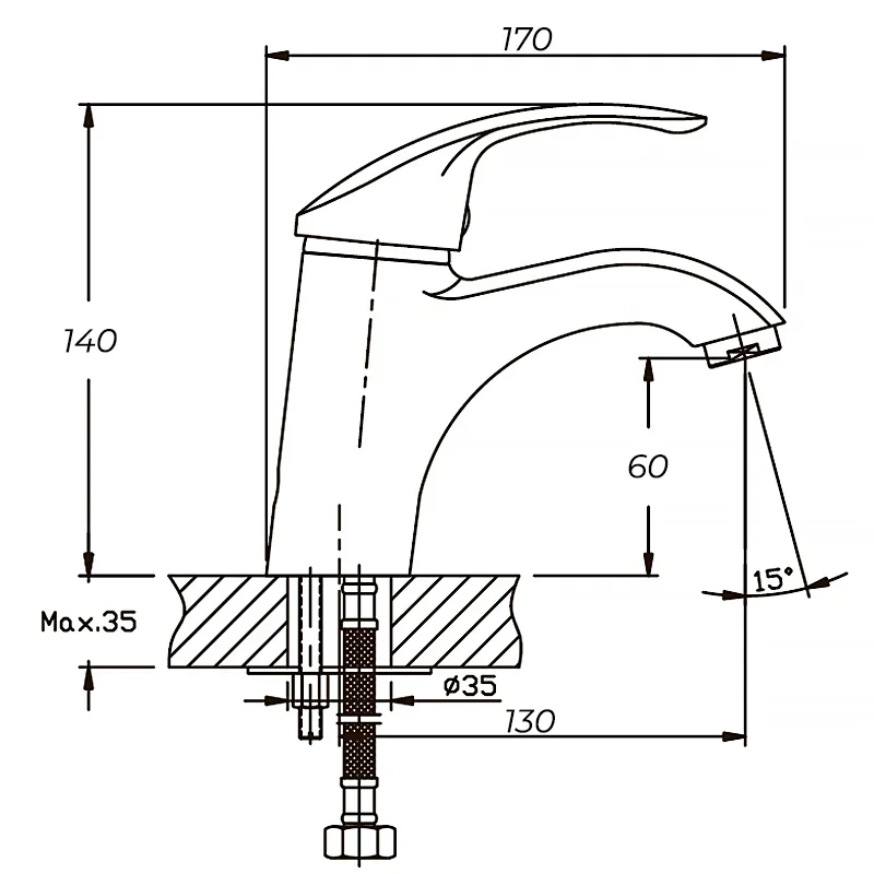 Смеситель для умывальника Haiba Fabio 001 (HB0104)