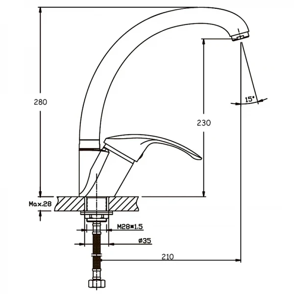 Смеситель для кухни Haiba Fabio 777 (HB0107)