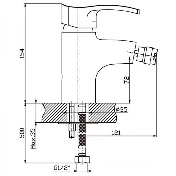 Смеситель для биде Haiba Focus 002 (HB0112)