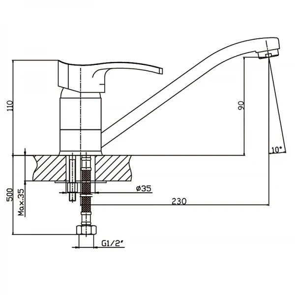 Смеситель для кухни Haiba Focus 004 (HB0115)