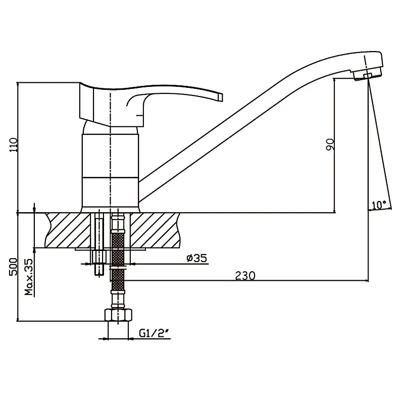 Смеситель для кухни Haiba Focus 004 (HB0115)