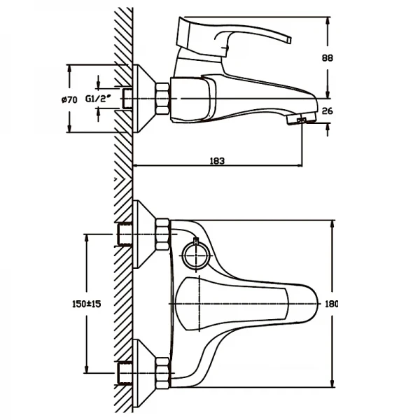 Смеситель для ванны Haiba Focus 009 матовый (HB0125)
