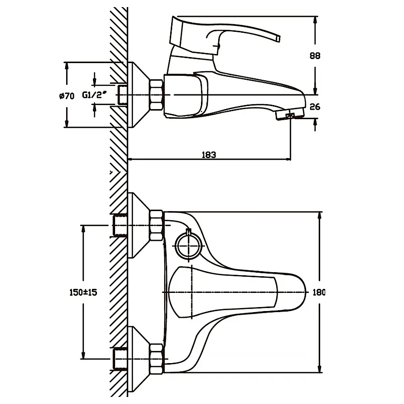 Змішувач для ванни Haiba Focus 009 матовий (HB0125)