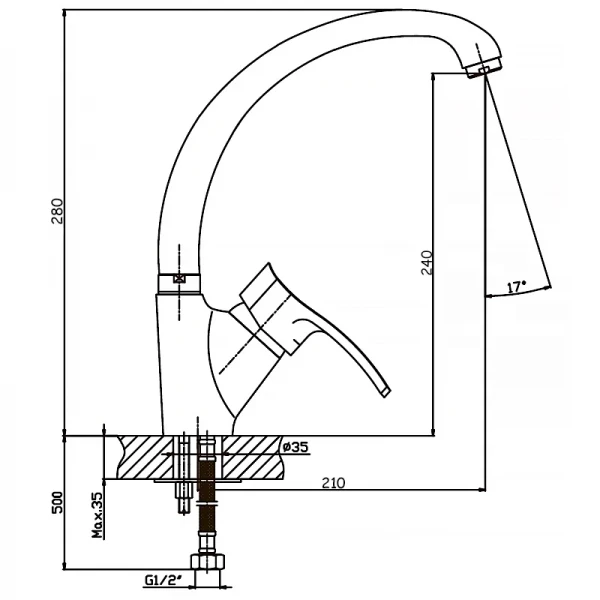 Смеситель для кухни Haiba Focus 011 (HB0128)