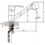 Смеситель для кухни Haiba Focus 014 с выдвижной лейкой (HB0129)