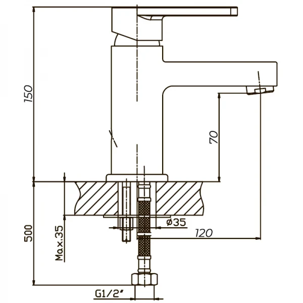 Смеситель для умывальника Haiba Gudini 001 (HB0145)