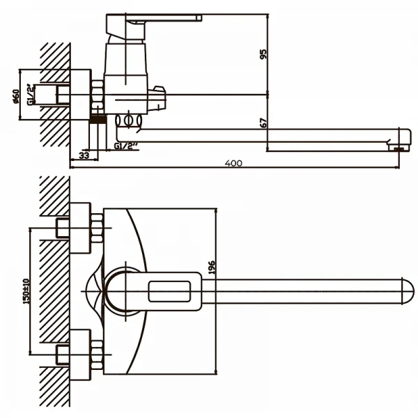 Смеситель для ванны Haiba Gudini 006 (HB0148)