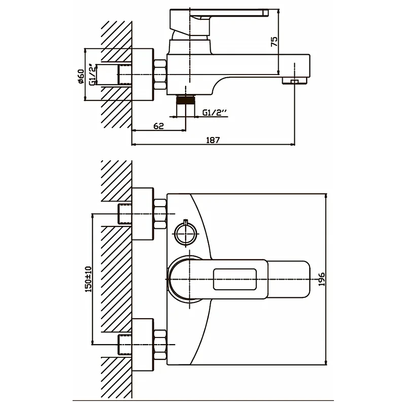 Смеситель для ванны Haiba Gudini 009 (HB0149)