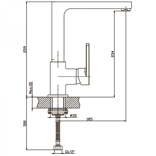 Смеситель для кухни Haiba Gudini 018 (HB0150)