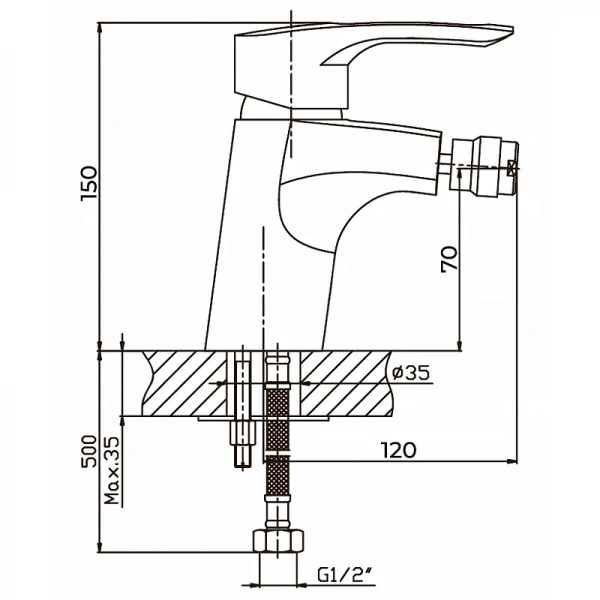 Смеситель для биде Haiba Hansberg 002 (HB0173)