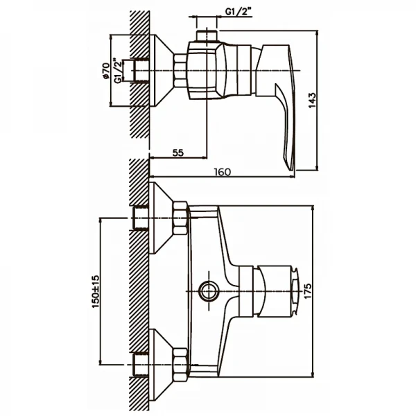 Смеситель для душа Haiba Hansberg 003 матовый (HB0174)