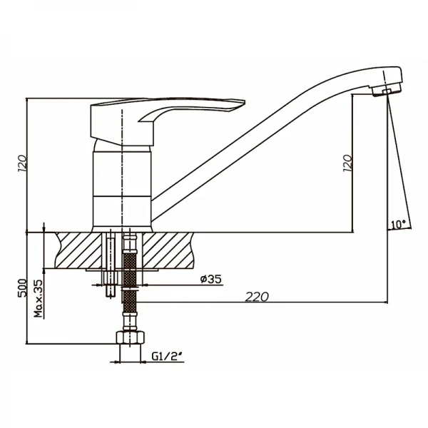 Смеситель для кухни Haiba Hansberg 004 коричневый (HB0179)