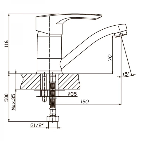 Смеситель для умывальника Haiba Hansberg 004 (излив 15 см) белый (HB0189)