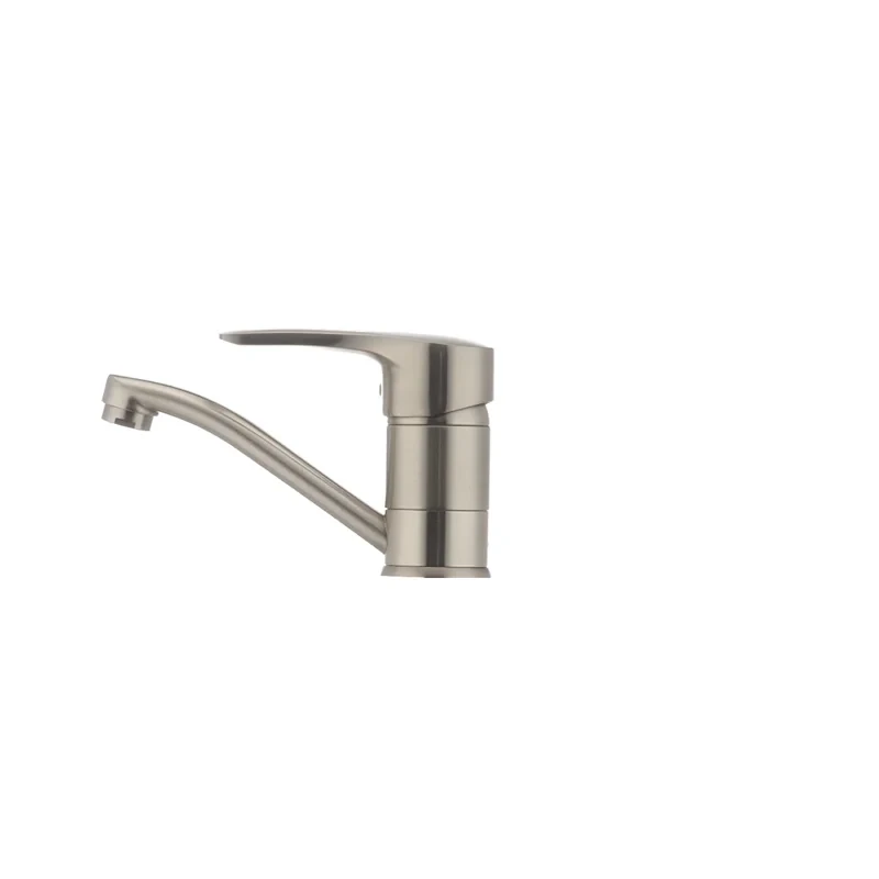 Змішувач для умивальника Haiba Hansberg 004 нержавейка (вилив 15 см) (HB0190)