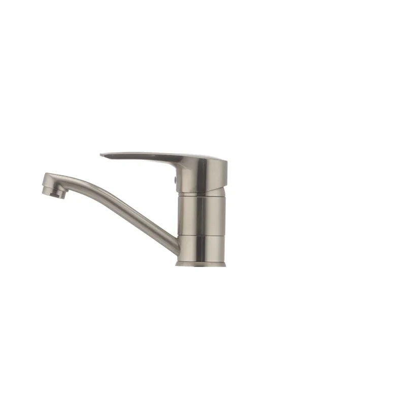 Змішувач для умивальника Haiba Hansberg 004 нержавейка (вилив 15 см) (HB0190)