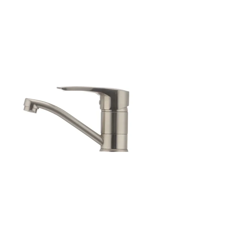 Змішувач для умивальника Haiba Hansberg 004 нержавейка (вилив 15 см) (HB0190)