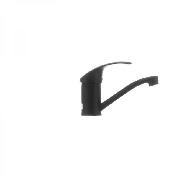 Змішувач для умивальника Haiba Mars 004 латунний чорний матовий з поворотним виливом 15 см (HB0249)