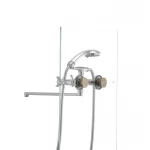 Змішувач для ванни Haiba Zeus 143 латунний хромований з довгим поворотним виливом (HB0423)